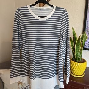 Crew Neck Striped Top L